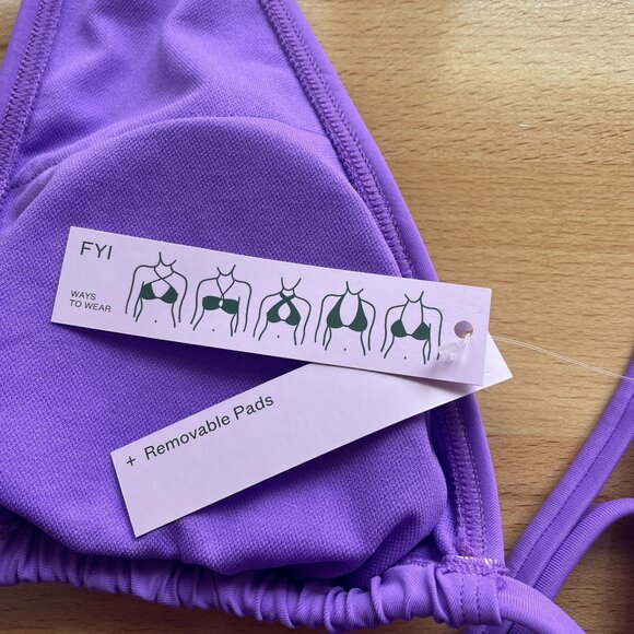 WILD FABLE BIKINI TOP MULTI WEAR CROSS HALTER TRIANGLE PURPLE WOMEN'S XS - Picture 7 of 7